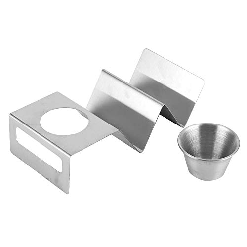 Stainless Steel Taco Holder, Taco Stands Taco Rack Pancake Stand Rack with Sauce Cup, Home Kitchen Restaurant Buffet Tools