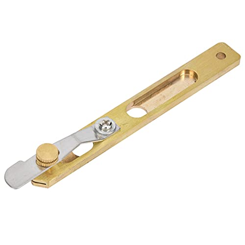 Agatige Cortador de Tiras de línea de posicionamiento de Cuero, Cortador de Tiras de línea de artesanía en Cuero, Cortador de Tiras de Cuero de Cobre para Profesionales del Cuero