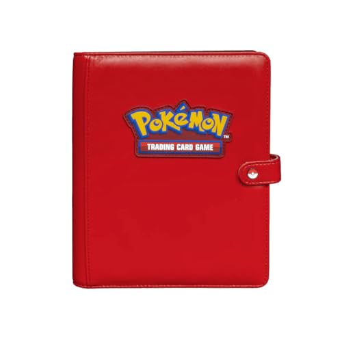 Ultra Pro | Pokemon Premium 4-Pocket Snap Binder - Red | Trading Card Accessory