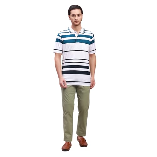 Image of Parx Men's Cotton Blend Solid Pattern Low Rise Tapered Fit Flat Front Casual Trouser