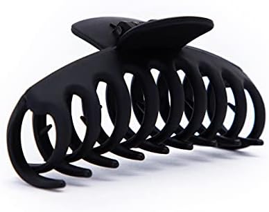 Kitsch Recycled Plastic Large Claw Clip - Oversized Matte Hair Clips for Women | Large Hair Claw Clips & Jaw Clips| Big Claw Clips for Thick Hair | Claw Hair Clips for Girls (Black)
