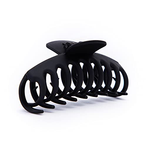Kitsch Recycled Plastic Large Claw Clip - Oversized Matte Hair Clips For Women | Large Hair Claw Clips & Jaw Clips| Big Claw Clips For Thick Hair | Claw Hair Clips For Girls (Black) #TOP2