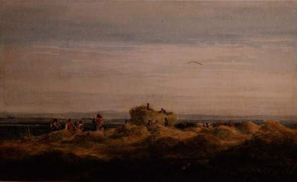 Impressionprints le champ de foin David Cox tableau abstrait moderne salon grand format