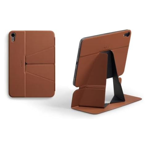 MOFT Adjustable Tablet Stand for Desk, Leather Folio iPad Tablet Stand Holder Magnetic Cover with Multiple Viewing Angles, Auto Wake/Sleep, Compatible with iPad mini 6 Cover