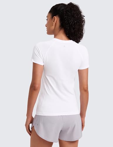 Image of CRZ YOGA Seamless T-Shirt Hip Length | Training, Chafe-Free, Slim Fit, Raglan Sleeves, Mesh Vents, Workout, Short Sleeve Tops for Women