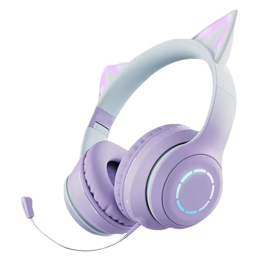 Cuffie senza fili con orecchie di gatto - RGB con di cuffie pieghevoli con di con illuminazione RGB con controllo del volume auricolari Supra