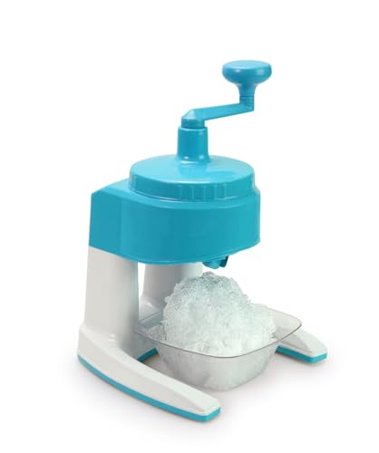 Image of Manual Ice Crusher Snow Maker Machine for Home Use | Hand Crank Ice Shaver for Gola, Slush, Snow Cone, Ice Candy & Cold Drinks | BPA Free Plastic
