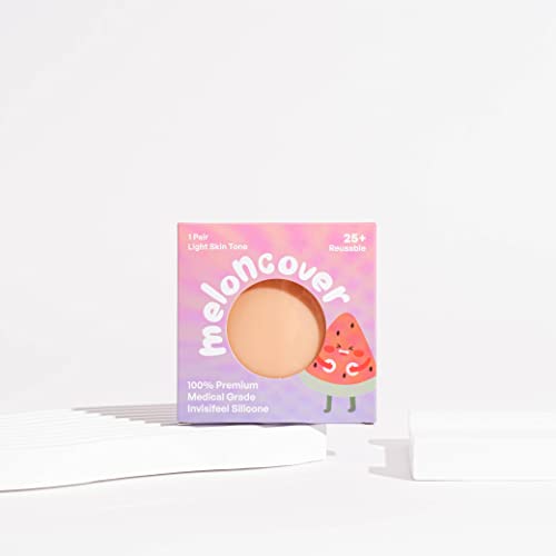 Melon Cover Reusable Nipple Covers, Silicone Pasties For Women, Medical Grade Nipple Covers, Ultra-Thin And Waterproof Nipple Pasties, Silicone Nipple Pads – Fits Cups A-C (Nude) #TOP2