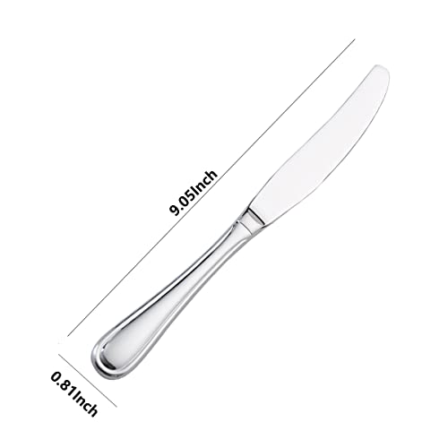 image for HISSF Dinner Knives Set, 6 Pcs Hollow Handle Table Knives Stainless St