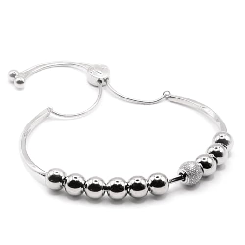 Golf Stroke Counter Bracelet – 925 Sterling Silver Adjustable Bangle for Ladies | One-Hand Operation | Stylish Golf Gift for Her | Waterproof Golf Jewelry | Elegant Golf Accessories for Women