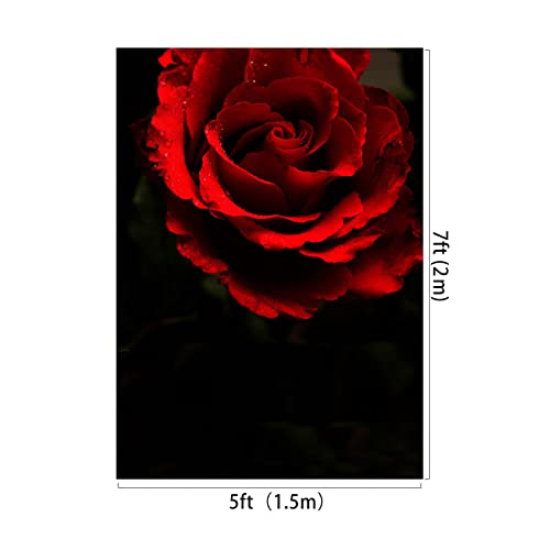 Fondo Fotográfico Vinilo 7x5ft Rosa Roja Para Boda miniatura 4