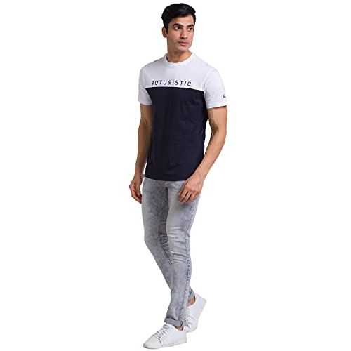 Image of Parx Men's Cotton Blend Jacquard Pattern Slim Tapered Fit Flat Front Jeans