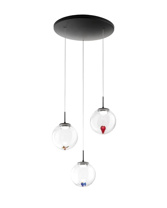 Suspension circulaire 3 lumières Ariel Fabas Luce LED 21W dimmable design épuré