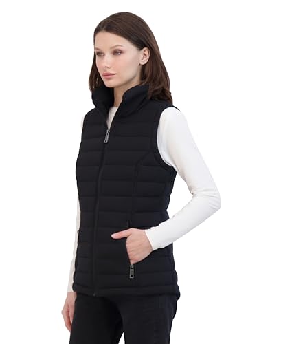 Image of Nautica Women's Stretch Puffer Vest - Water-resistant Transitional Outerwear Layer With Detachable Hood