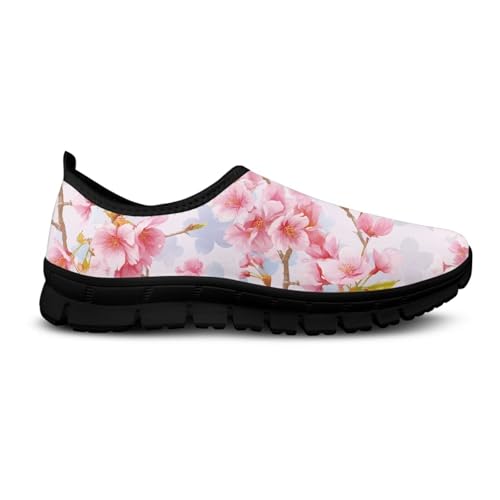 JoyLamoria House Flowers Plant Pattern Shoes for Women Nurse Loafer Orthopedic Slip on Travel4