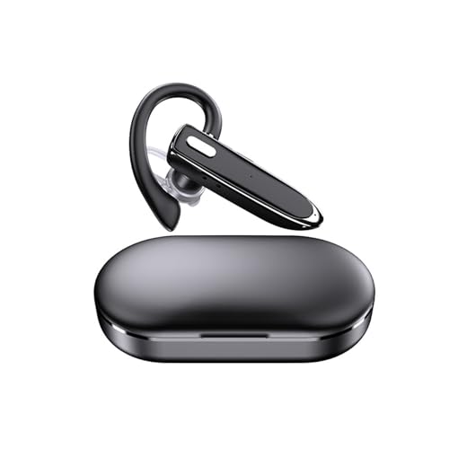 Euakee Auriculares BT, Auricular Inalámbrico BT V5,4 con Estuche de Carga de 500 mAh, Auriculares Manos Libres con CVC 8,0 Dual-Mic para Computadora Teléfonos Celulares Camionero Oficina en Casa (C)