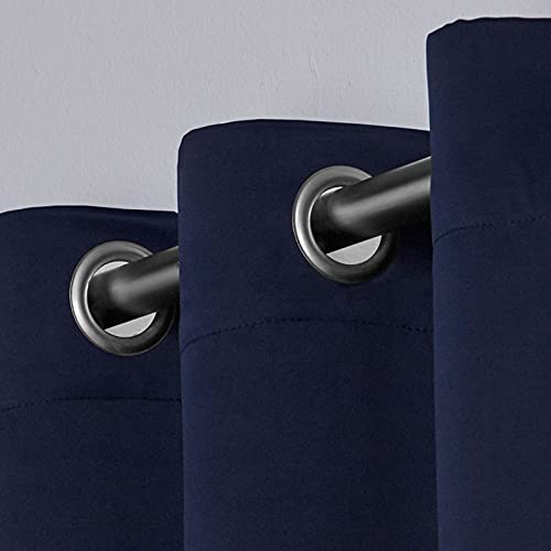 Exclusive Home Curtains Sateen Woven Blackout Grommet Top Panel Pair, Peacoat Blue, 52x96, 2 Piece, W 52" x L 96" (2 Panels) - Image 3