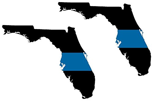 2-3' FL Florida State Thin Blue Line Decal Set Police Sheriff SWAT Sticker