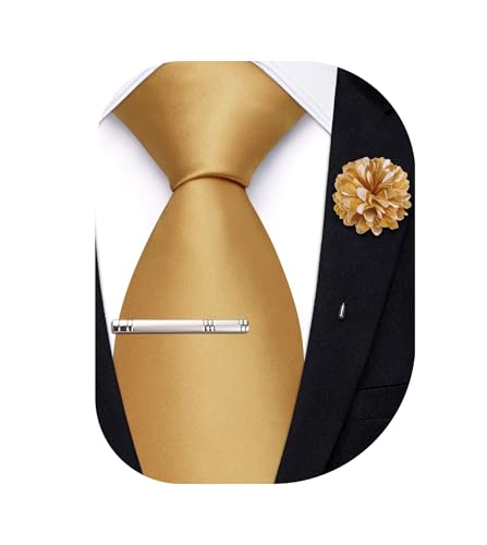 Image of Hi-Tie Men's Extra Long Solid Satin Tie Set 63 Inch /70 Inch Formal Necktie
