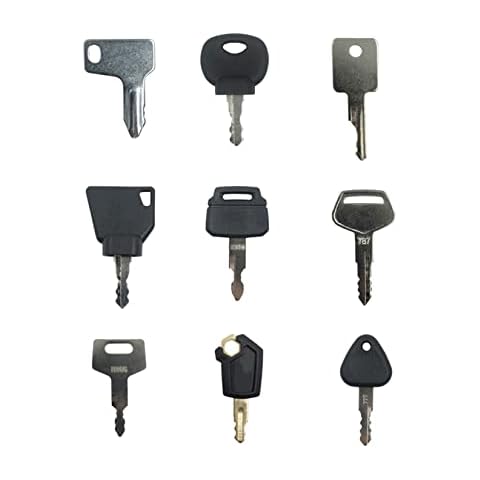 4x 5x Ignition starter key set Agricultural/Excavator/Machinery Replacement For Digger-Plant-Dumper-Tractor-Dozer-Rller for Caterpillar, Kobelco,Komatsu,Yammer,Bobcat,Takeuchi,Volvo (9) Cover