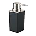 mDesign Rectangle Plastic Refillable Liquid Soap Dispenser Pump Bottle for Bathroom Vanity, Countertop, Sink - Hold Hand Soap/Sanitizer, Essential Oil, Lumiere Collection, 2 Pack, Black/Brushed Chrome