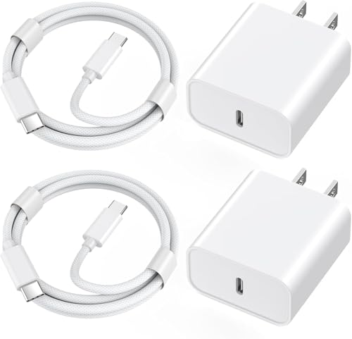 Image of iPhone 17 Charger Fast Charging,iPhone USB C Fast Charger & 2Pack 3FT Type C USBC to C Woven Cable Cord for Apple iPhone 17 /17 Pro Max /17 Pro /Air /16 Pro Max /16 Plus /15,iPad Pro /Air /Mini,iPad 11th /A16
