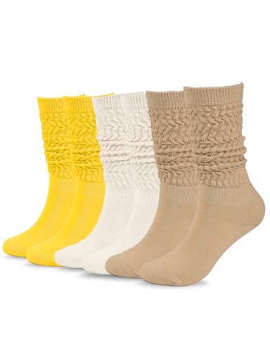 Image of Buauty Slouch Socks for Women, Soft Extra Long Chunky Scrunch Knee High Sock Winter Knit Slouchy Socks Leg Warmmers