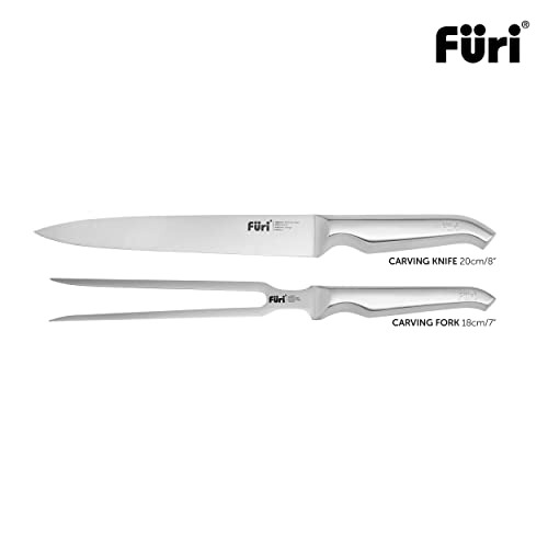 Furi Pro Carving Knife Set 2 pc, Beautiful Acacia Wood Gift Box with Two Premium Knives for a Superior Cutting Performance, Stainless Steel Blades, Ergonomic Reverse-Wedge, Anti-Fatigue Handle