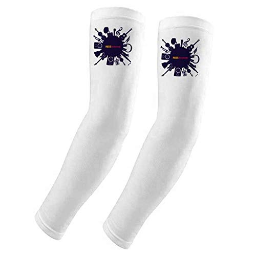 Guante con protección solar UV para manos mitón transpirable ilustración musical azul