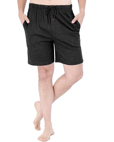 Image of Andrew Scott Men's Lounge Shorts | Drawstring & Pockets Cotton PJ-Sleep Short Bottoms | Multi Packs