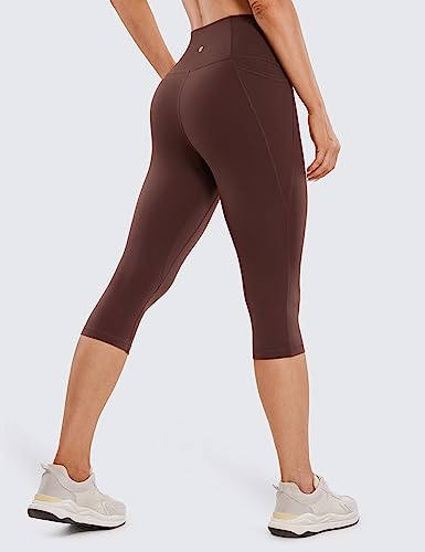 Image of CRZ YOGA Womens Butterluxe Workout Capri Leggings with Pockets 17 Inches - High Waisted Crop Gym Yoga Pants Buttery Soft