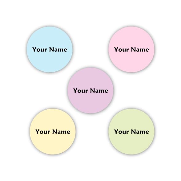 60 Personalized Peel & Stick Clothing Dot Labels - No-Sew, No-Iron, Laundry Safe Clothing Name Tags - Chalk Palette Theme