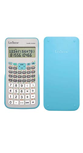 Lexibook Scientifique, Calculatrice, Mémoires Variables, Couvercle Rigide de Protection, à Piles, Bleu/Blanc,SC494FR, Gris Cover