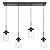 MELUXEM Kitchen Island Lighting with Clear Glass 4-Light Dining Room Light Fixtures Industrial Chandeliers Black Hanging Light for Kitchen Pool Table Lights Height Adjustable, 31.1inch Length