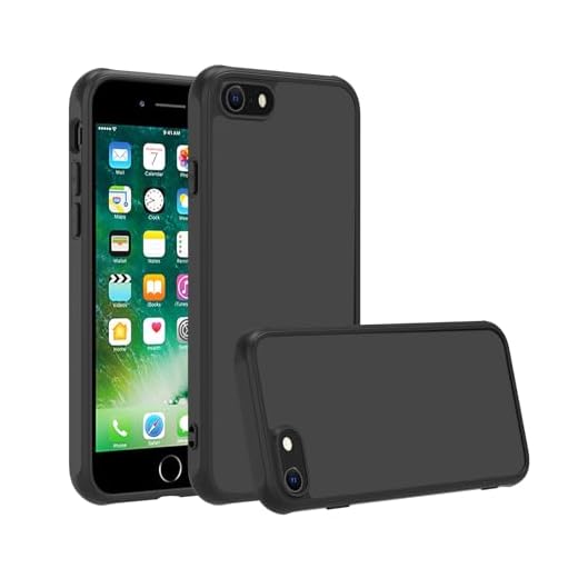 FOR iPhone SE Case 3rd/2rd, IP 8/7/6/6S Case Translucent Matte Phone Cover, [10 FT Military Grade Drop Protection] Slim Durable Shockproof Protective Bumper (all black, iPhone SE 2022/2020/8/7)