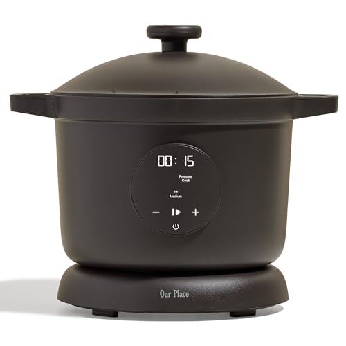 Our Place Dream Cooker | 6 Qt Ceramic Nonstick Multicooker & Pressure Cooker with Touchscreen Controls & Auto Steam Release | 4 Modes: Pressure Cook, Sauté/Sear, Slow Cook & Warm | Char
