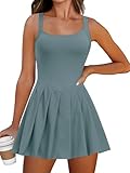 Size - S=US(6-8), M=US(10-12), L=US(14-16), XL=US(18-20). Please refer to our size chart carefully to find your perfect fit before ordering! Size up if between bust sizes. Features - This workout mini dress build in shapewear featured, no built in br...
