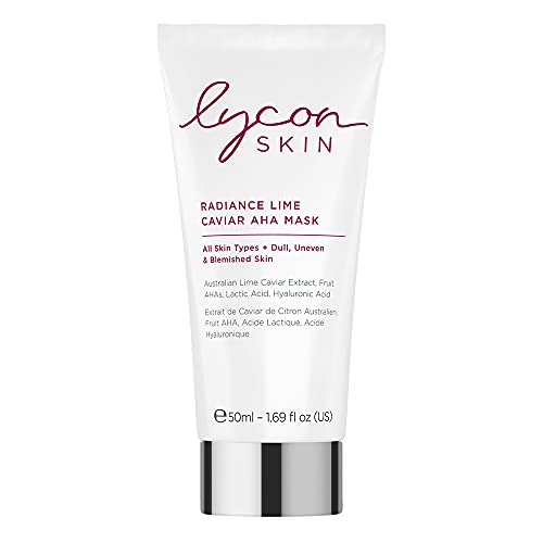 Lycon Radiance Lime Caviar AHA Mask, Exfoliating Face Mask with Caviar Extract, AHA Fruit Acids, and Hyaluronic Acid, Multi-Action Anti-Aging Skincare Treatment - 50ml
