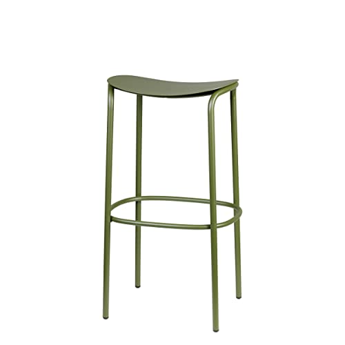 PER INTERNI ED ESTERNI Scab Design SGABELLO MODELLO TRICK ART. 2524 ALTEZZA 65 CM VARI COLORI IN ACCIAIO ZINGATO E VERNICIATO (VERDE OLIVA)