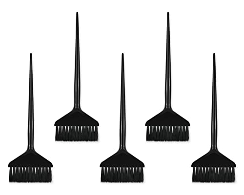 DS. DISTINCTIVE STYLE Hair Dye Applicator Brushes 5 Pieces Long Handle Soft Bristles Hair Coloring Kit Salon Bleach Tinting DIY Tool (Black)