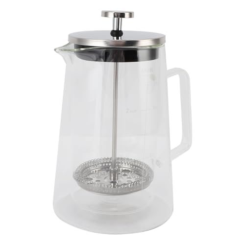 Hamwesh French-Press-Kaffeemaschine, 650 Ml, Doppelwandige Glas-Kaffeekanne mit V-förmigem Ausguss, Leitergriff für die Teestube Im Heimstudio
