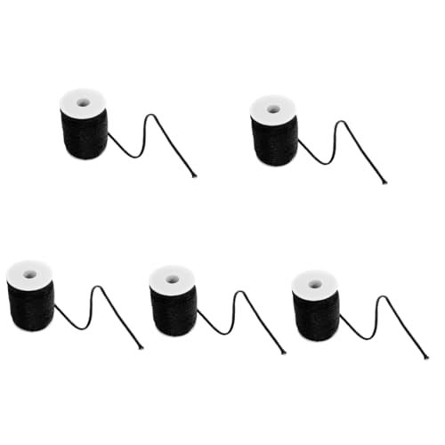 Housoutil 5 Rollos Accesorios para escaleras extensibles tn negras Resistente y duradera soga bridas para cables manos reemplazo de la escalera cuerda de escalera polipropileno Black