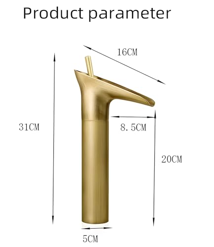 24x7 eMall Copper Antique Brown Basin Mixer Faucet Tap Waterfall 12 inches Height, Hot and Cold, for Bathroom, Toilet Wash Basins, Antique Design