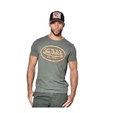 Tee Shirt Homme Naturel, T Shirt Homme, 100% Coton, Ajustement Parfait et Confortable, Vert, Orange Taille XL