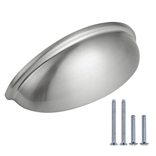 Gobrico Satin Nickel Bin Cup Pulls For Kitchen Cabinet Door Cupboard Drawer 3In Hole Center 10Pack #TOP14