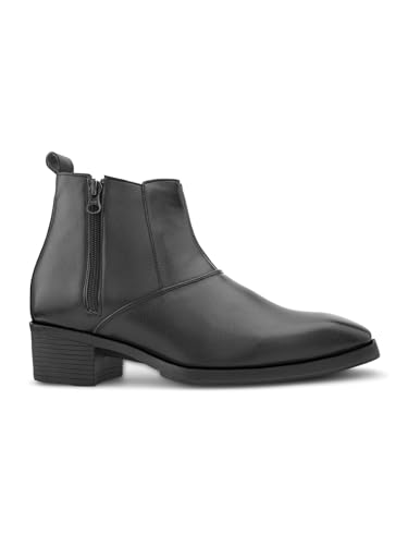 Image of Prolific Men's Chelsea Zipper /Chain Boots | High Ankle Boot| Formal, Office & Casual Wear Shoes | Soft Cushioned Insole, Slip-Resistance, Dynamic Feet Support, Arch Support & Shock Absorption
