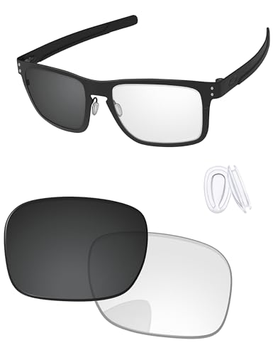 Image of Replacement Lenses & Nose Pieces for Oakley Holbrook Metal OO4123 55mm - Precision Fit, UV Block & Impact Resistant