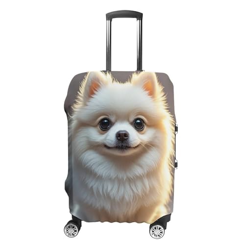 Lovely Pomeranian Luggage Cover, Elastic Luggage Protector Fits 19-32in Suitcases, Washable & Anti-Scratch Suitcase Cover for Men Women XL