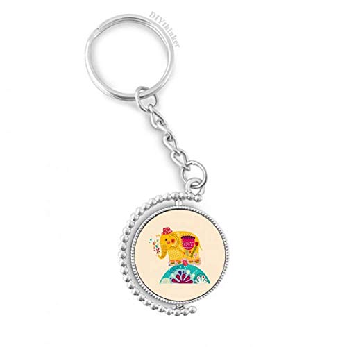 Llavero de elefante rosa con sombrero rojo, el regalo colorido y original perfecto
