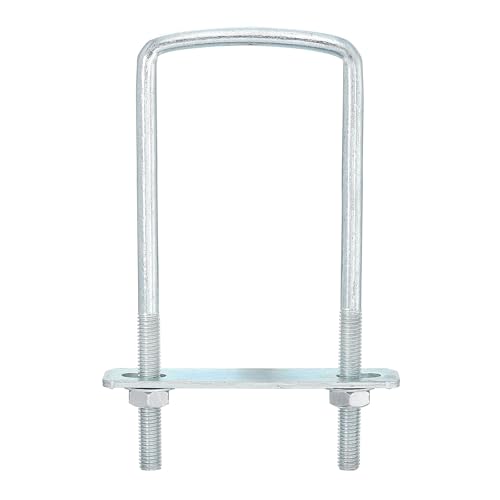Image of uxcell Square U-Bolts, 8 Sets 60mm Inner Width 150mm Length M8 Zinc-Plated Carbon Steel U Clamp Bolt with Nuts and Plates, for Boat Trailer